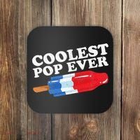 Coolest Pop Ever Popsicle Funny Retro Bomb Fathers Day Gift Coaster thumb 0