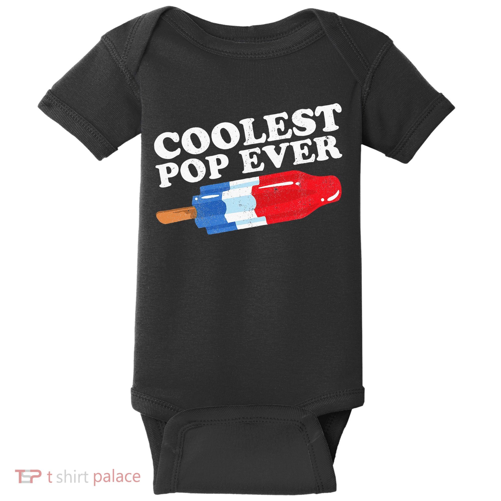 Coolest Pop Ever Popsicle Funny Retro Bomb Fathers Day Gift Baby Bodysuit