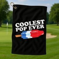 Coolest Pop Ever Popsicle Funny Retro Bomb Fathers Day Gift Golf Towel thumb 1