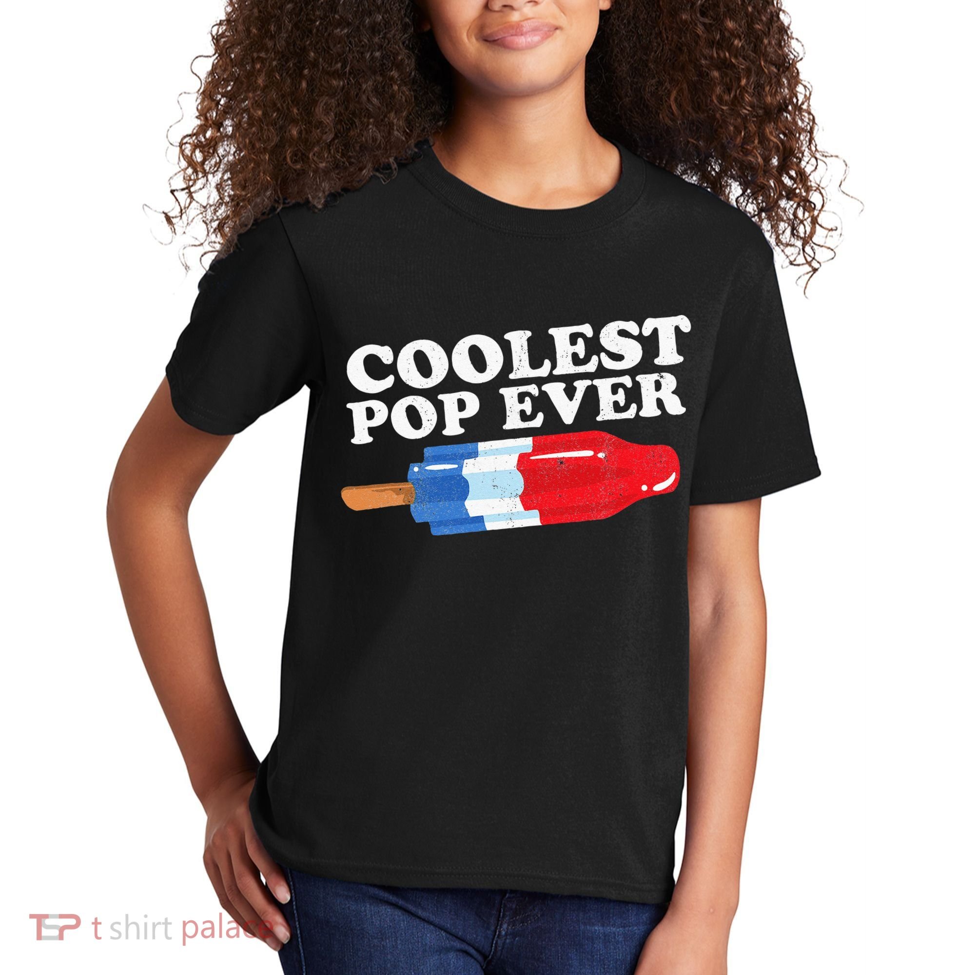 Coolest Pop Ever Popsicle Funny Retro Bomb Fathers Day Gift Kids T-Shirt