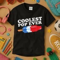 Coolest Pop Ever Popsicle Funny Retro Bomb Fathers Day Gift Kids T-Shirt thumb 3