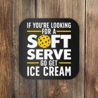 Cool Pickleball For Men Women Pickle Ball Player Soft Serve Coaster thumb 0