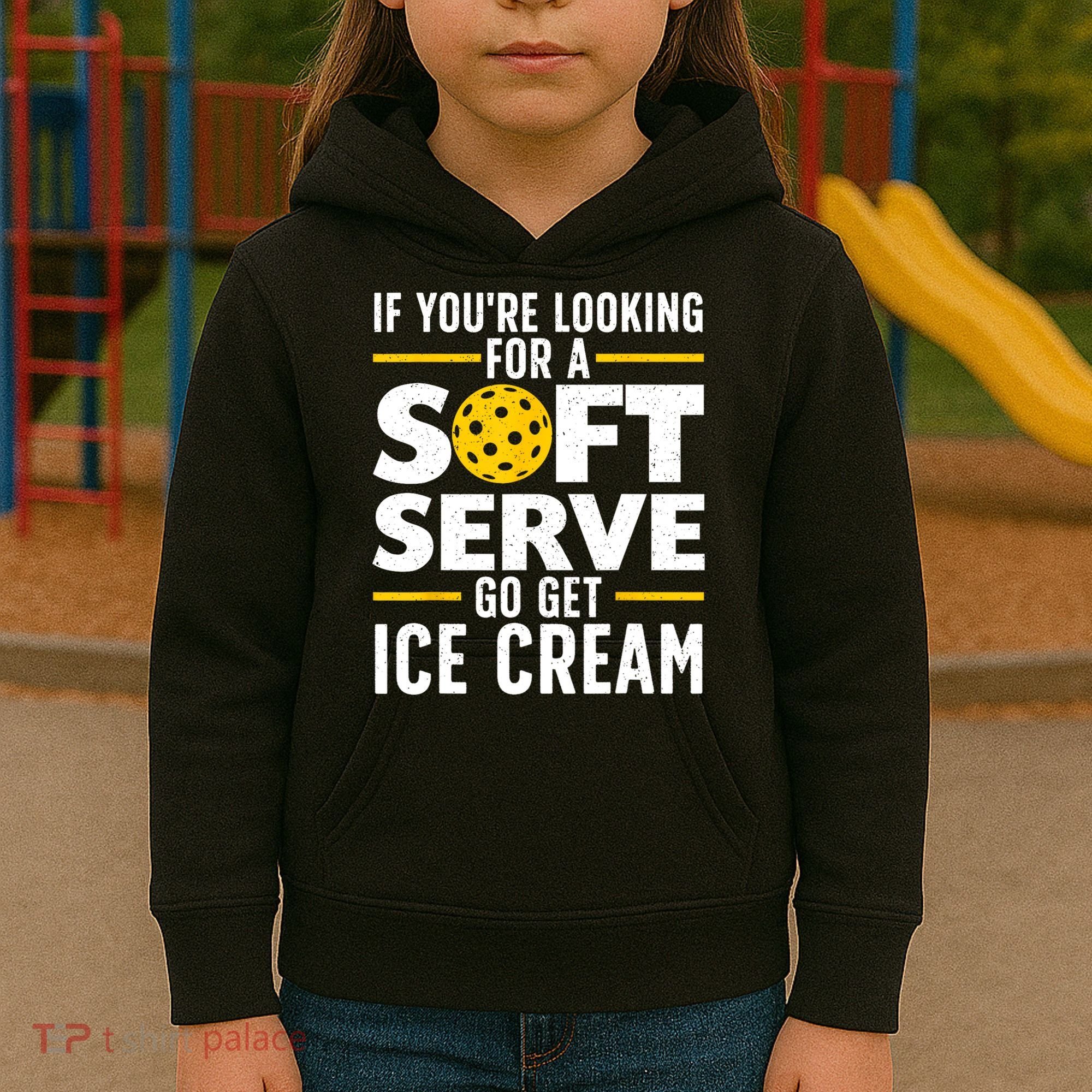Cool Pickleball For Men Women Pickle Ball Player Soft Serve Kids Hoodie