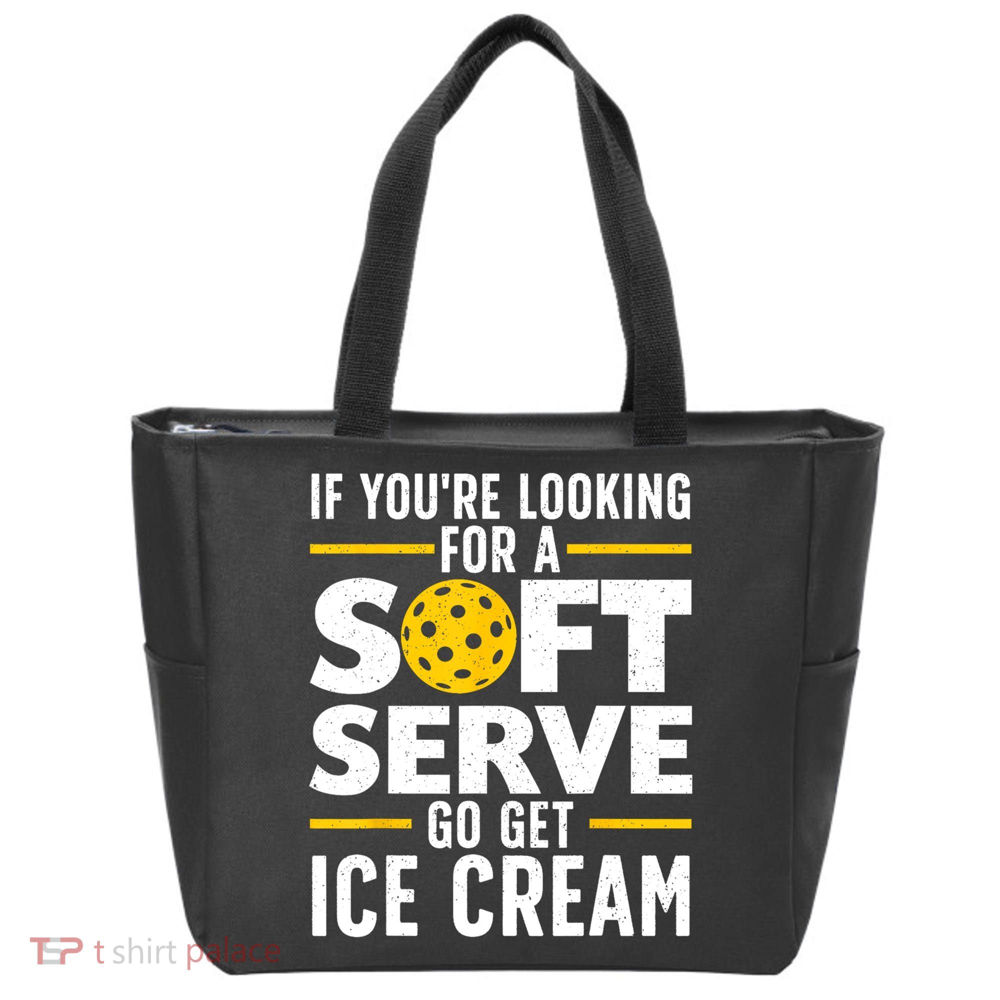 Cool Pickleball For Men Women Pickle Ball Player Soft Serve Tote Bag