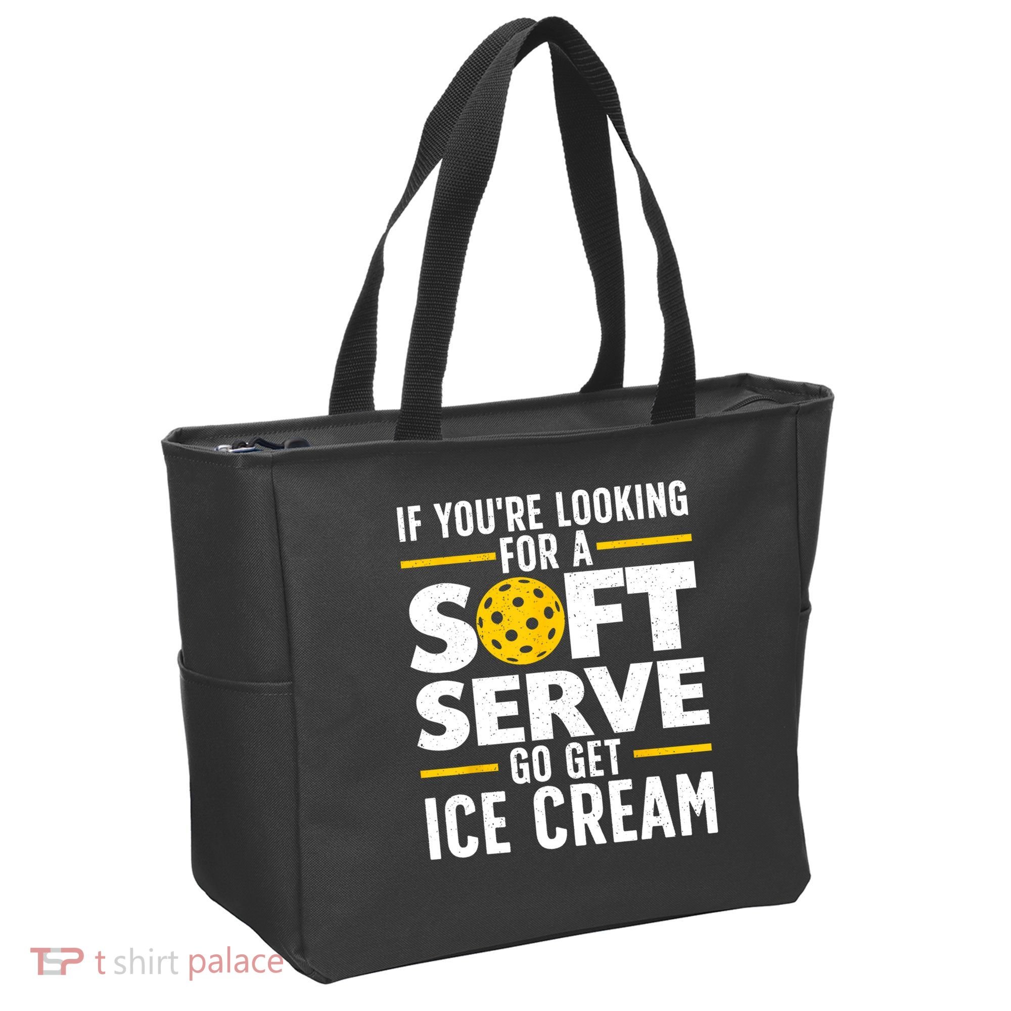 Cool Pickleball For Men Women Pickle Ball Player Soft Serve Tote Bag