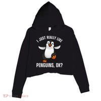 Cool Penguin For Men Women Kids Penguin Lovers Penguins Crop Fleece Hoodie thumb 0