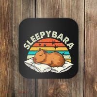Capybara Pajamas Funny Capybara Costume Gift Coaster thumb 0