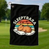 Capybara Pajamas Funny Capybara Costume Gift Golf Towel thumb 1