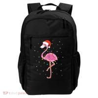 Cute Pink Flamingo Christmas Lights Santa Hat Meaningful Gift Backpack thumb 0