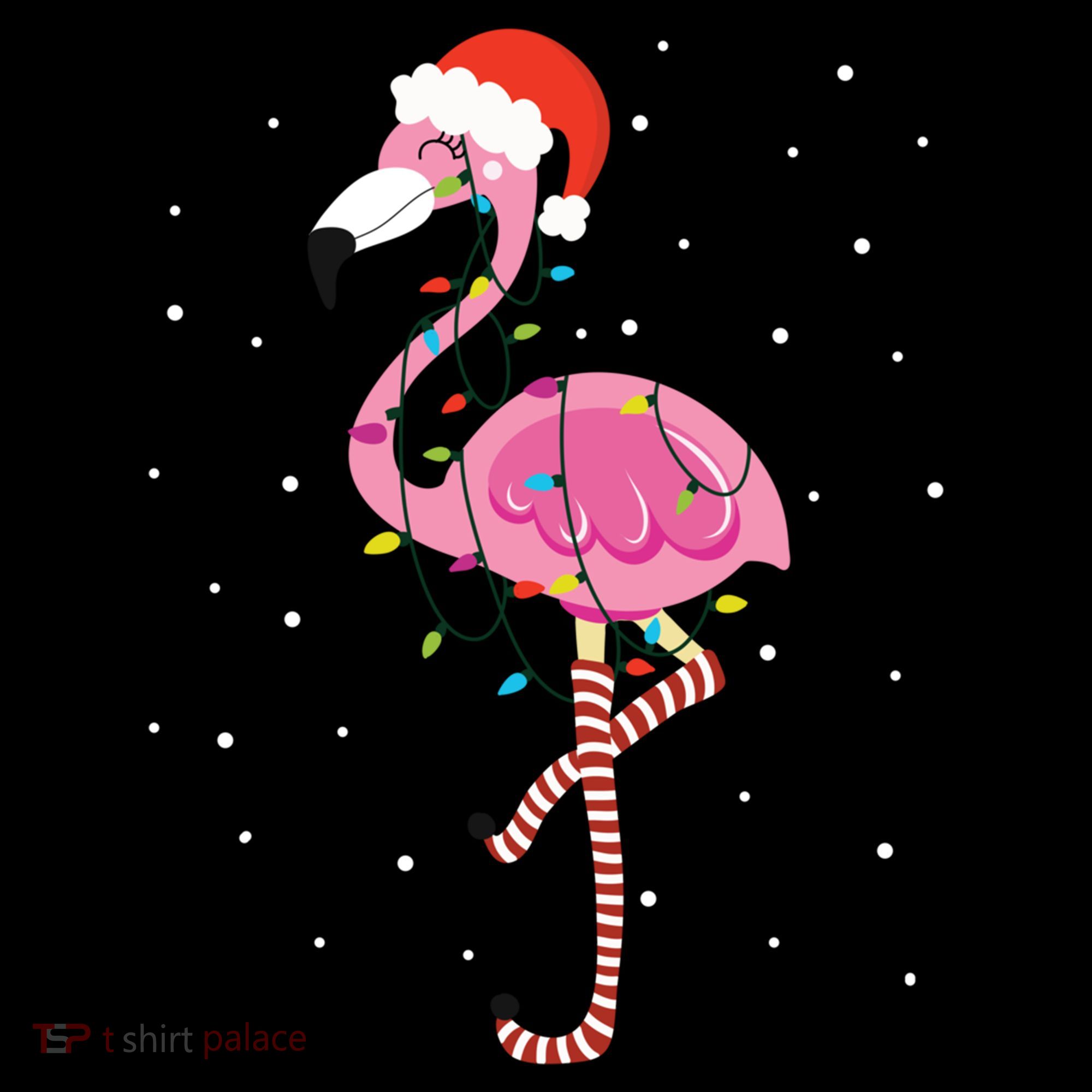 Cute Pink Flamingo Christmas Lights Santa Hat Meaningful Gift Coffee Mug