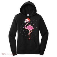 Cute Pink Flamingo Christmas Lights Santa Hat Meaningful Gift Women's Hoodie thumb 0