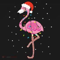 Cute Pink Flamingo Christmas Lights Santa Hat Meaningful Gift Women's Hoodie thumb 2