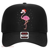 Cute Pink Flamingo Christmas Lights Santa Hat Meaningful Gift Hat thumb 0