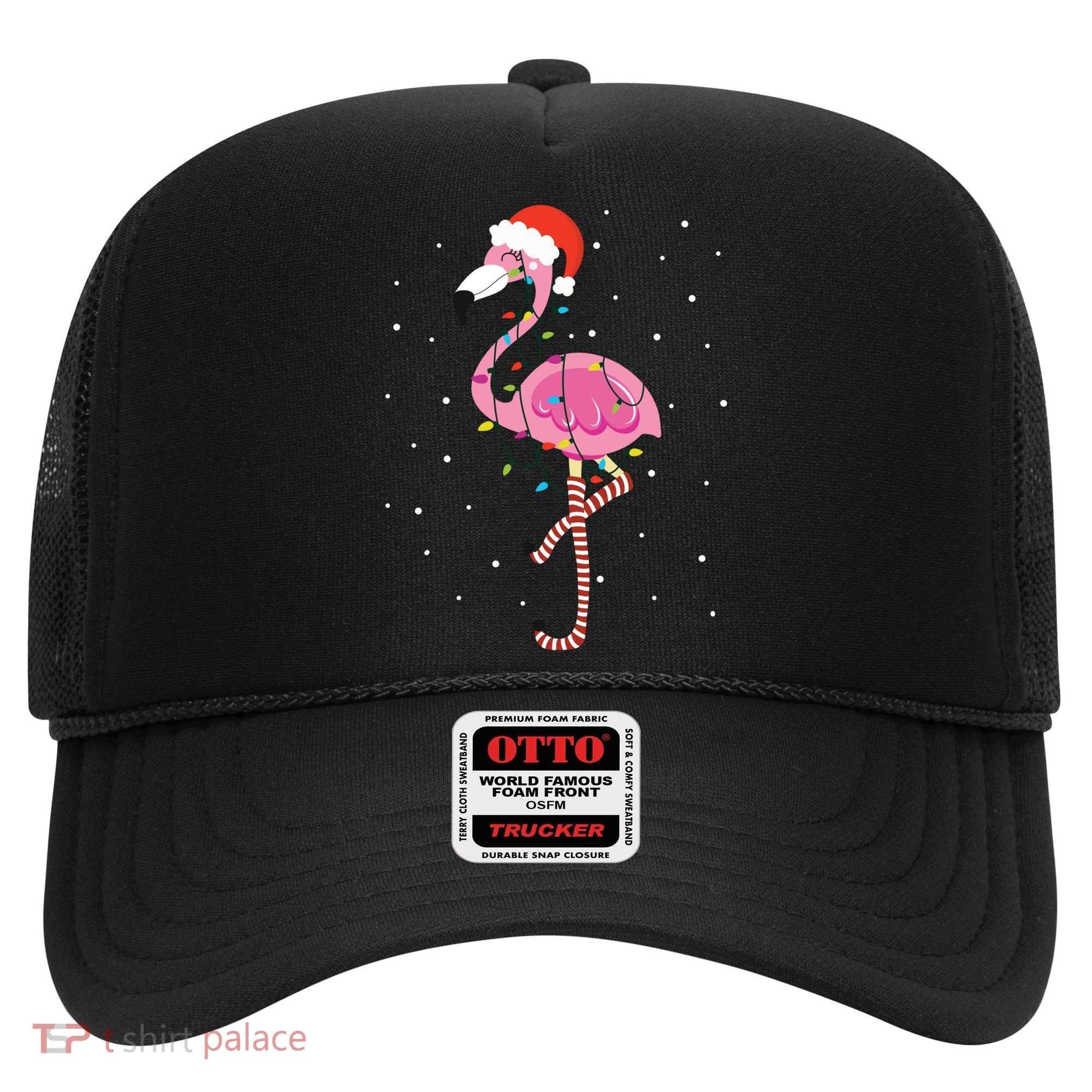 Cute Pink Flamingo Christmas Lights Santa Hat Meaningful Gift Hat