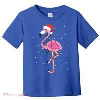 Cute Pink Flamingo Christmas Lights Santa Hat Meaningful Gift Toddler T-Shirt thumb 0