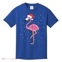 Cute Pink Flamingo Christmas Lights Santa Hat Meaningful Gift Kids T-Shirt thumb 0