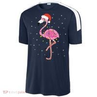Cute Pink Flamingo Christmas Lights Santa Hat Meaningful Gift Sport-Tek Competitor United Soccer Jersey thumb 2
