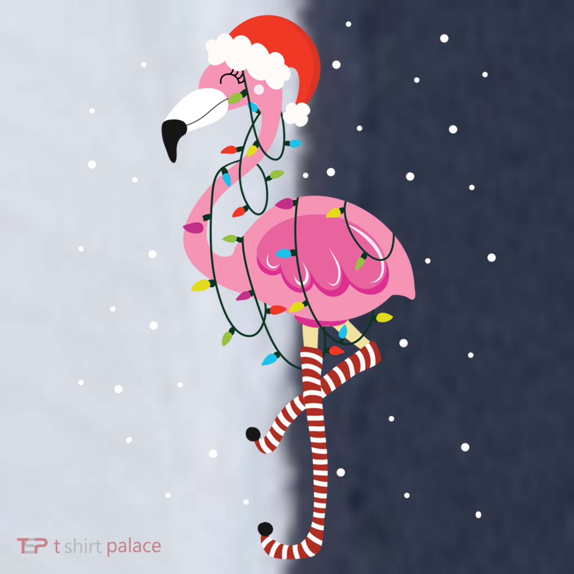 Cute Pink Flamingo Christmas Lights Santa Hat Meaningful Gift Sport-Tek Competitor United Soccer Jersey