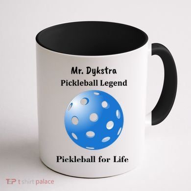 Custom Pickleball For Life Personalize Text Name Coffee Mug back