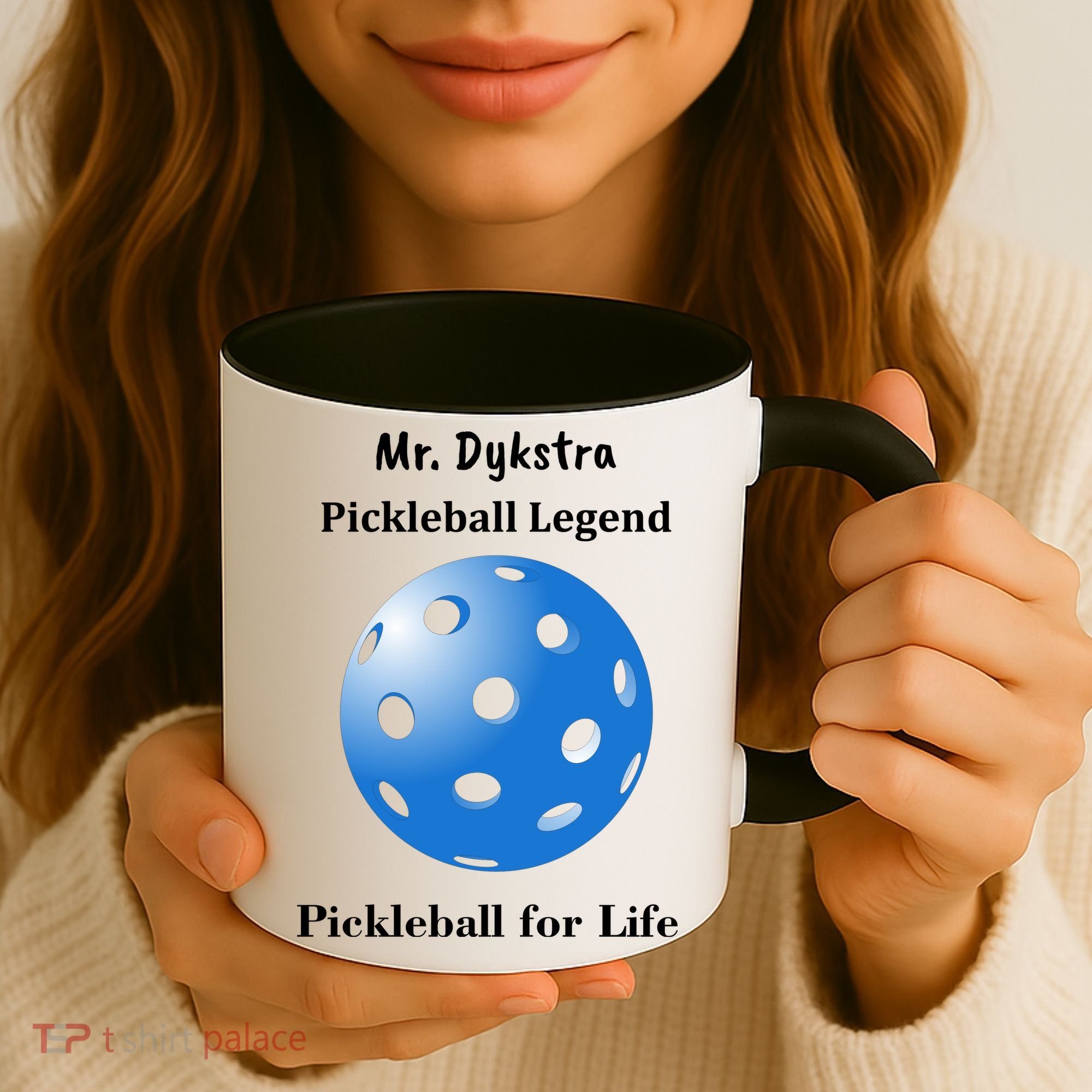 Custom Pickleball For Life Personalize Text Name Coffee Mug
