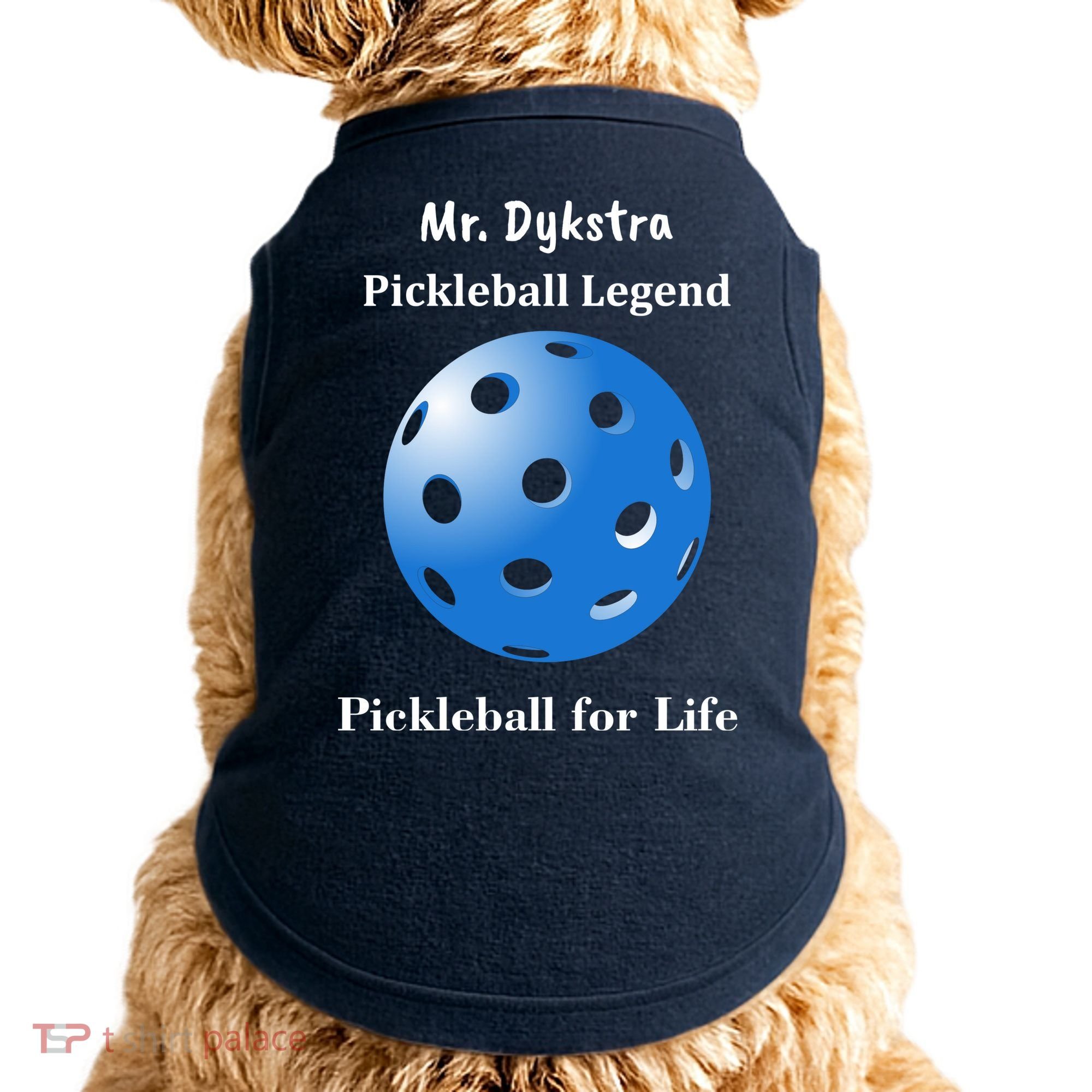 Custom Pickleball For Life Personalize Text Name Doggie Tank