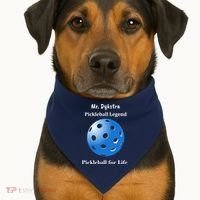 Custom Pickleball For Life Personalize Text Name USA-Made Doggie Bandana thumb 1