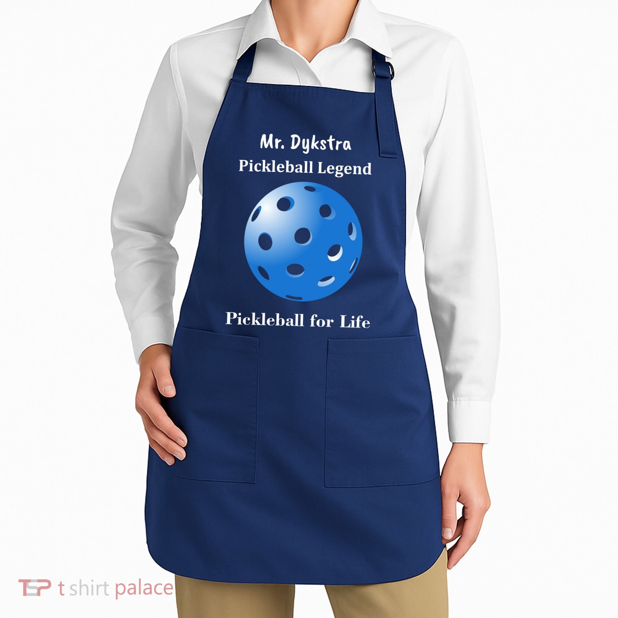 Custom Pickleball For Life Personalize Text Name Apron