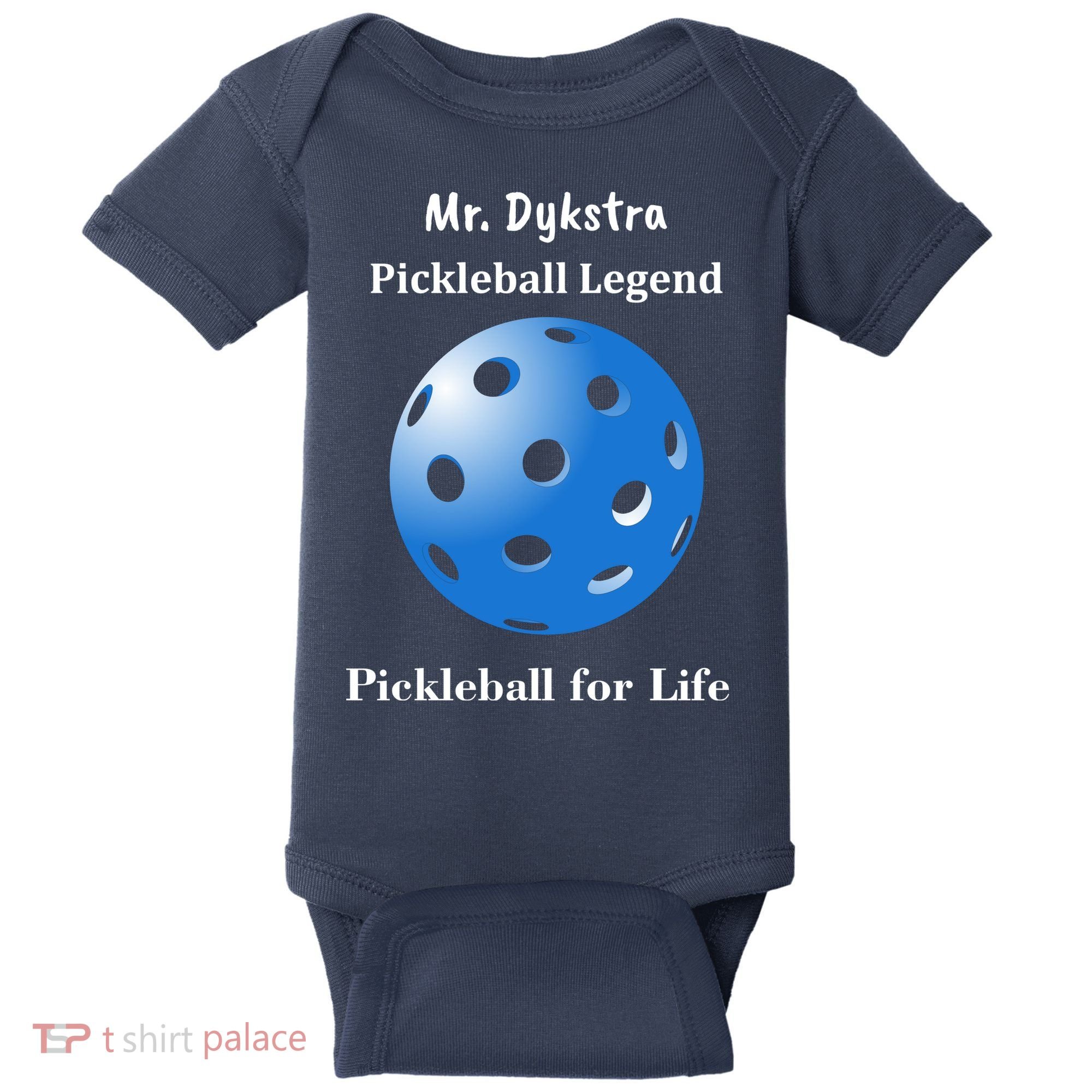 Custom Pickleball For Life Personalize Text Name Baby Bodysuit