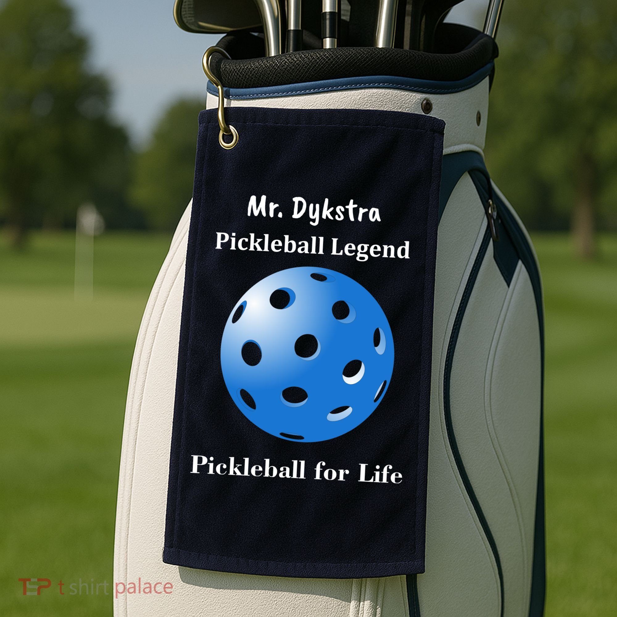 Custom Pickleball For Life Personalize Text Name Golf Towel