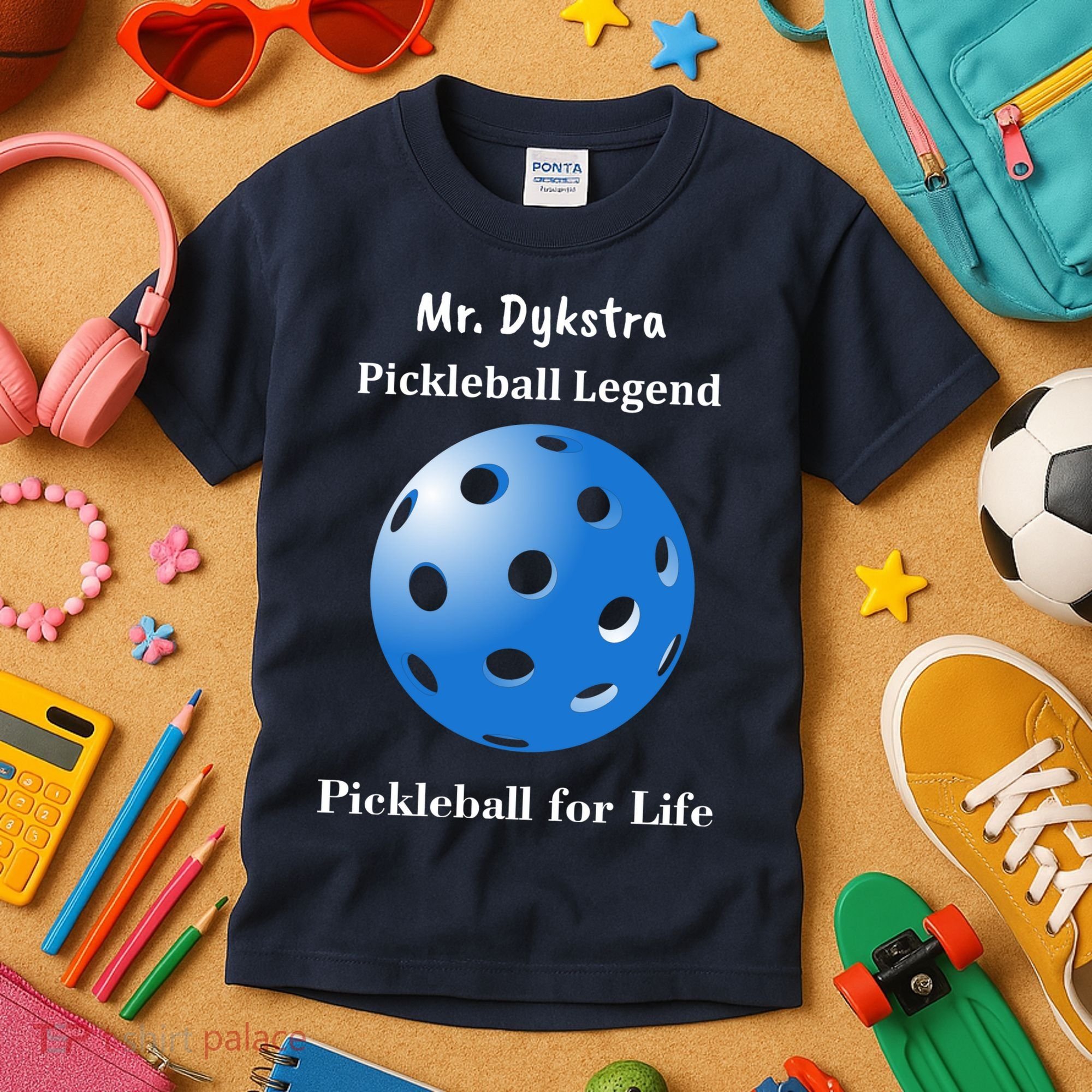 Custom Pickleball For Life Personalize Text Name Kids T-Shirt