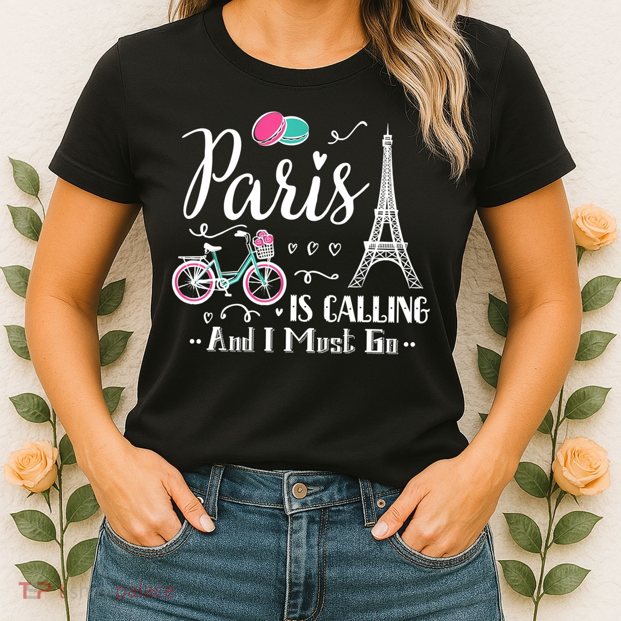 Cute Paris France Vacation Travel Funny Christmas Gift Women's T-Shirt