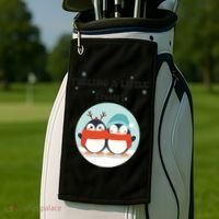 Christmas Penguin Frosty Funny Gift Golf Towel thumb 2
