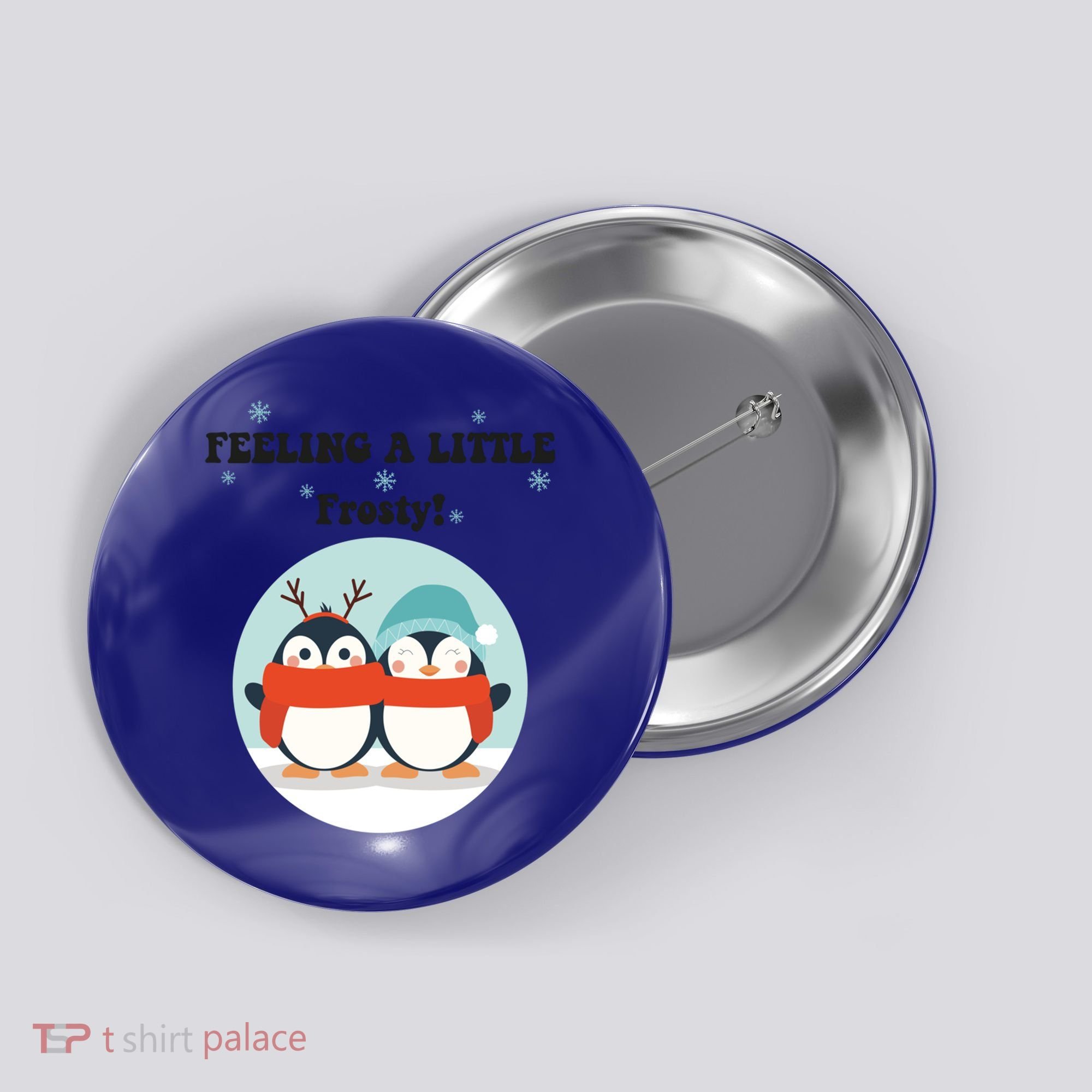 Christmas Penguin Frosty Funny Gift Button