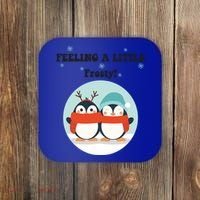 Christmas Penguin Frosty Funny Gift Coaster thumb 0
