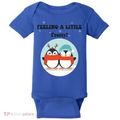 Christmas Penguin Frosty Funny Gift Baby Bodysuit