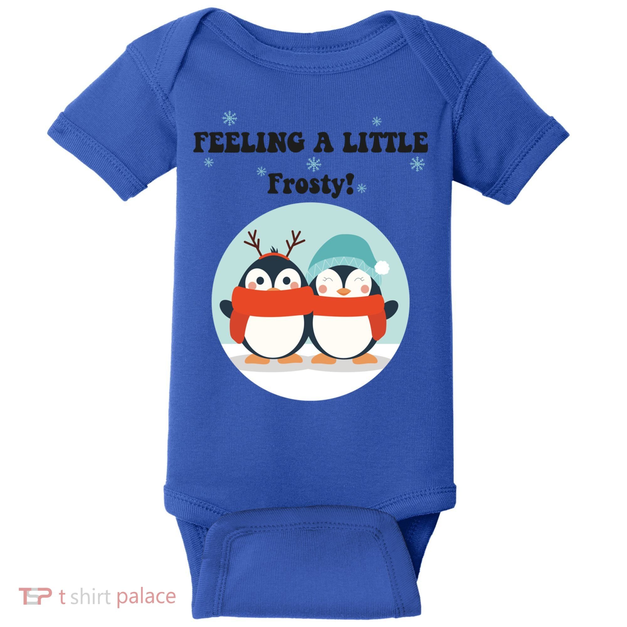 Christmas Penguin Frosty Funny Gift Baby Bodysuit