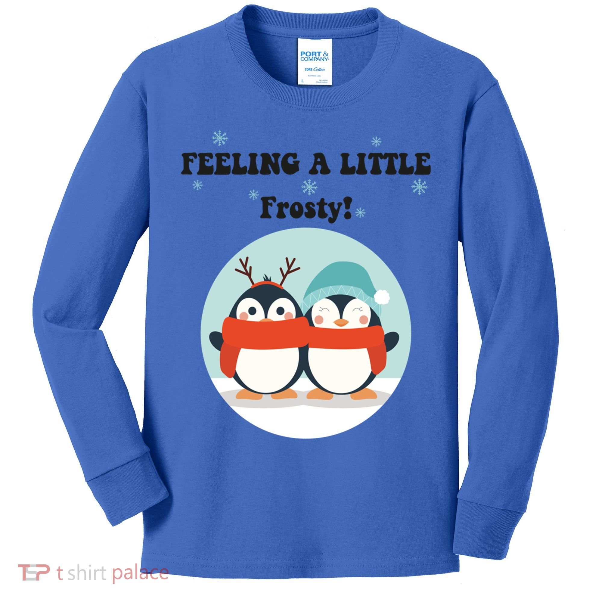 Christmas Penguin Frosty Funny Gift Kids Long Sleeve Shirt