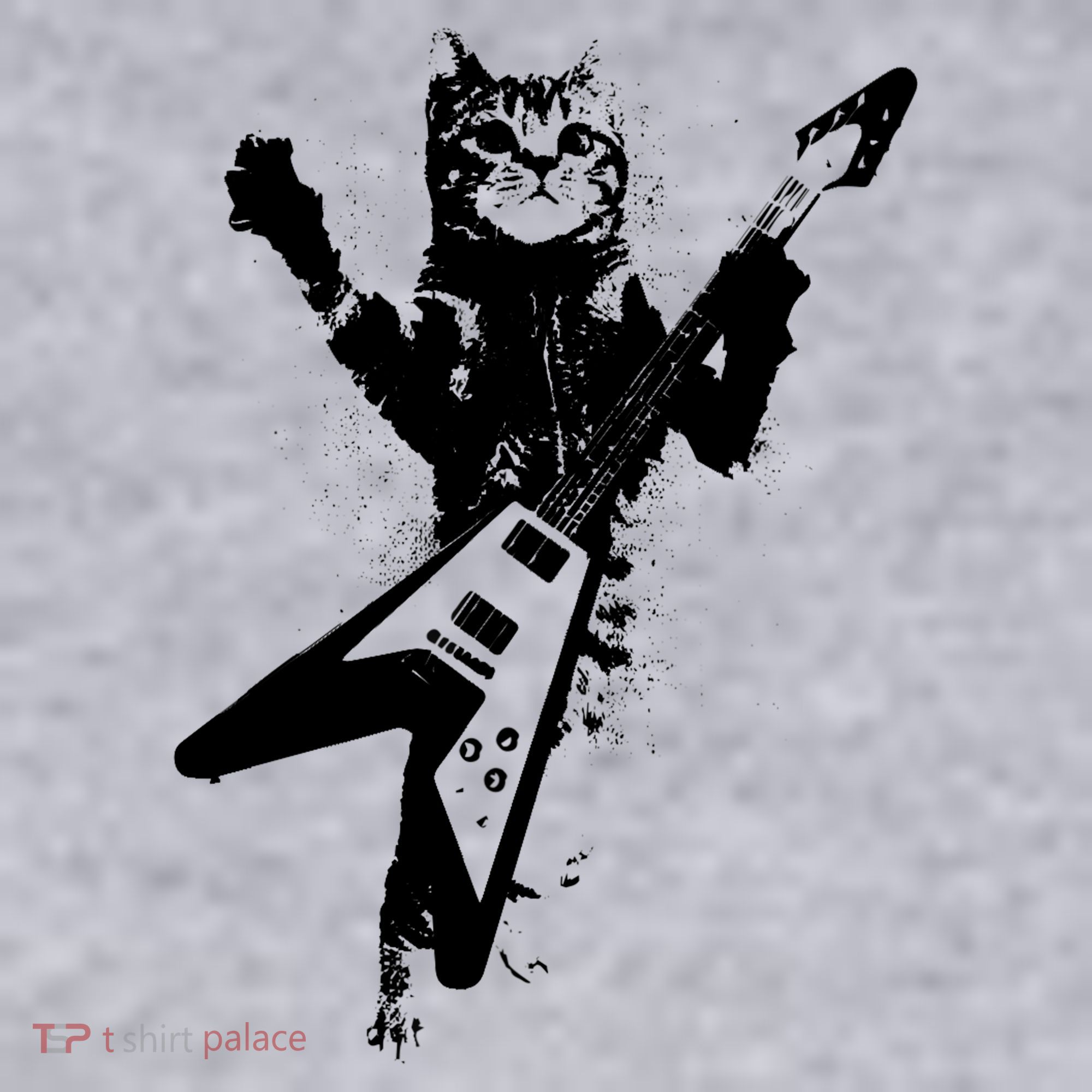 Cat Playing Flying V Guitar Musician Cat Lover TShirt Women's Sweatshirt