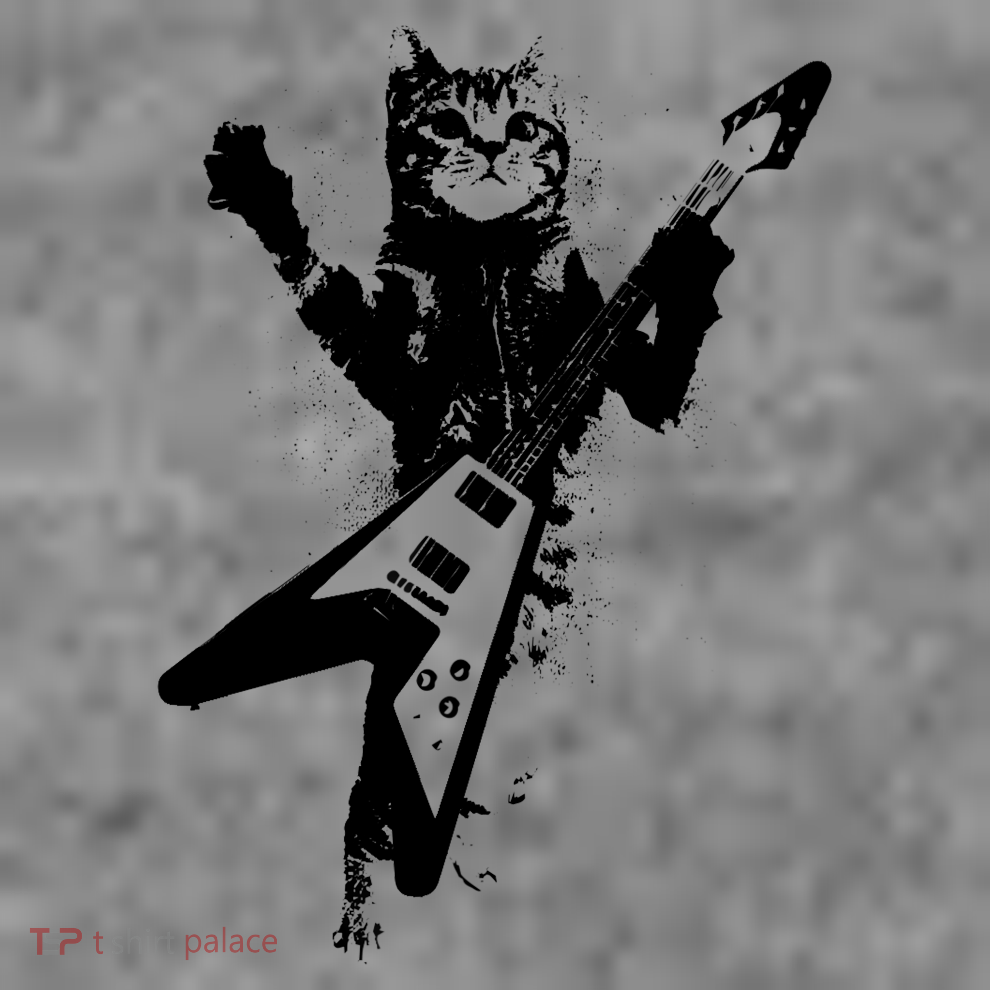 Cat Playing Flying V Guitar Musician Cat Lover TShirt Toddler Hoodie