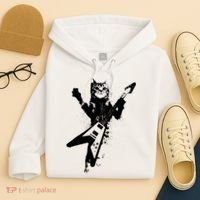 Cat Playing Flying V Guitar Musician Cat Lover TShirt Hoodie thumb 4