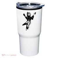 Cat Playing Flying V Guitar Musician Cat Lover TShirt Tumbler thumb 0