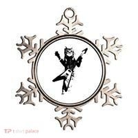 Cat Playing Flying V Guitar Musician Cat Lover TShirt Ornament thumb 0