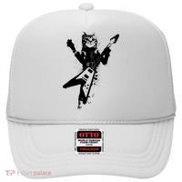 Cat Playing Flying V Guitar Musician Cat Lover TShirt Hat thumb 0