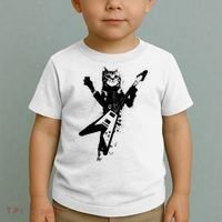 Cat Playing Flying V Guitar Musician Cat Lover TShirt Toddler T-Shirt thumb 2