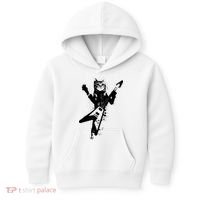 Cat Playing Flying V Guitar Musician Cat Lover TShirt Kids Hoodie thumb 0