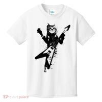 Cat Playing Flying V Guitar Musician Cat Lover TShirt Kids T-Shirt thumb 0