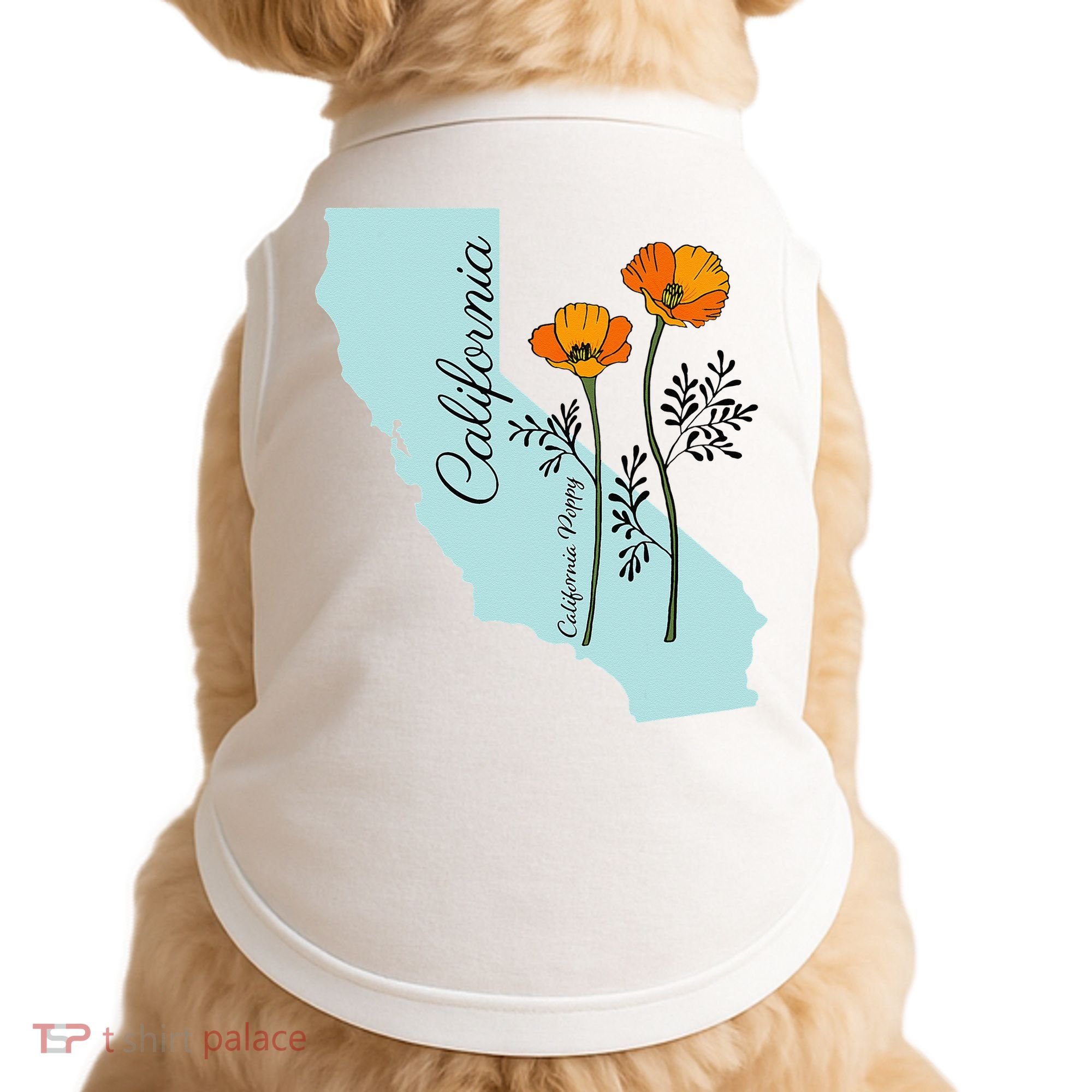 California Poppy Flower Doggie Tank