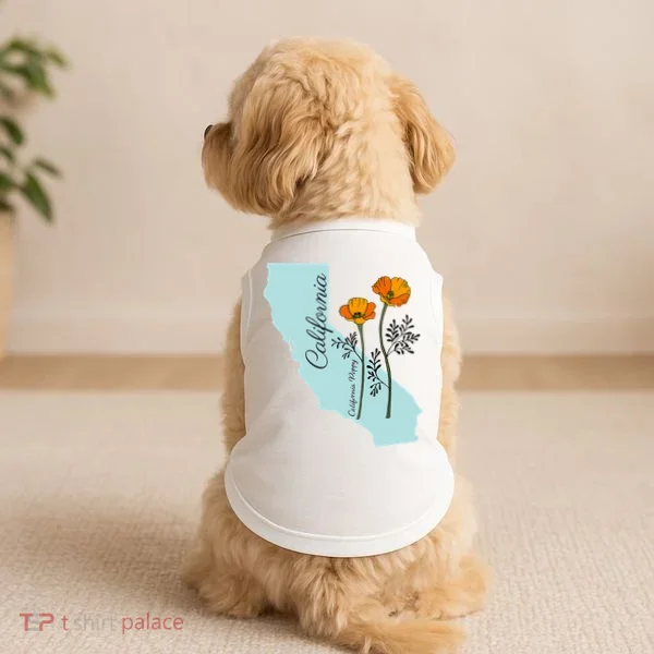 California Poppy Flower Doggie Tank