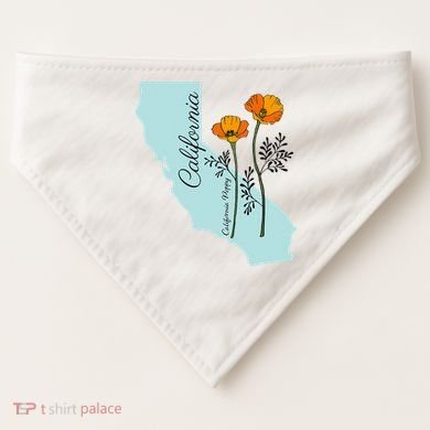 California Poppy Flower USA-Made Doggie Bandana