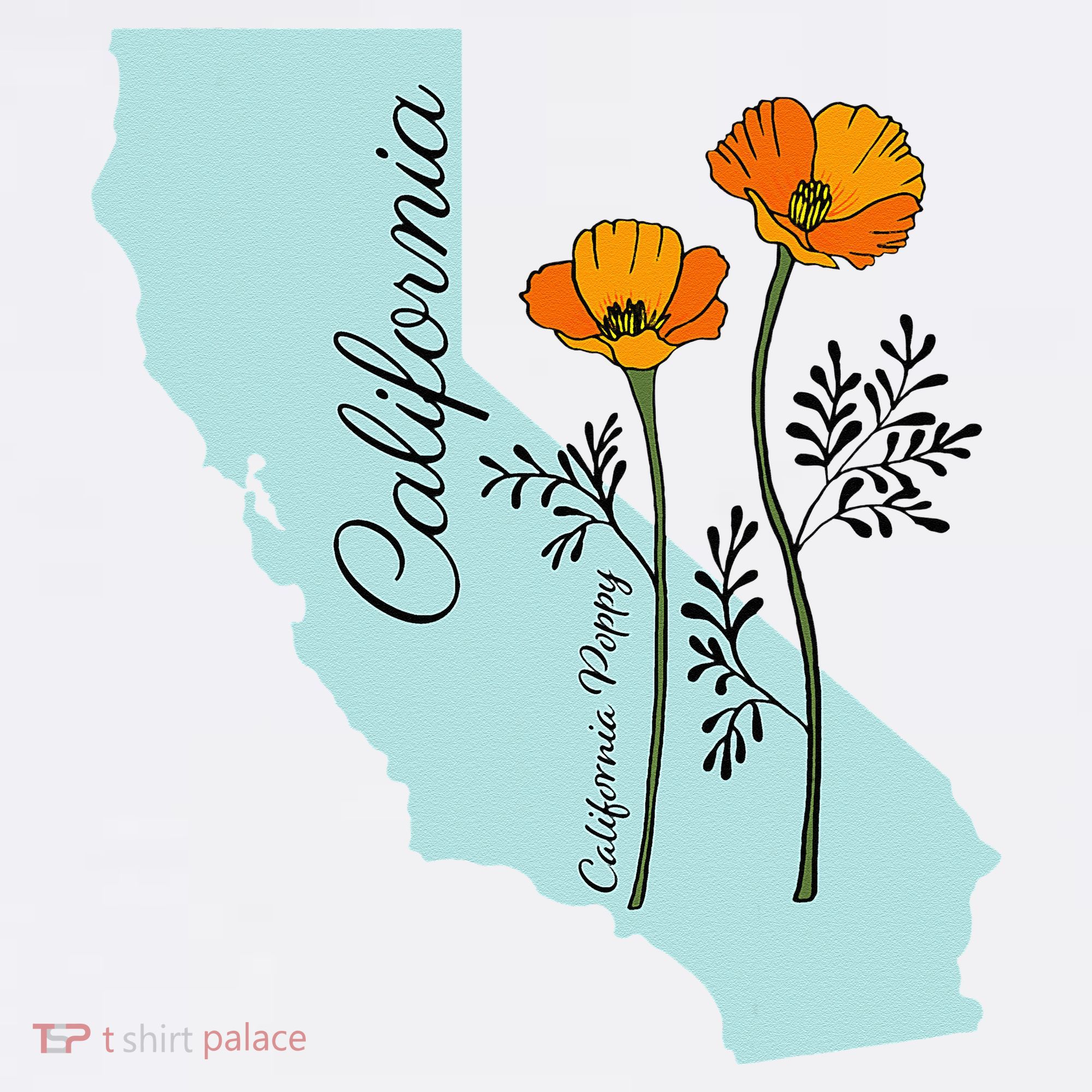 California Poppy Flower USA-Made Doggie Bandana